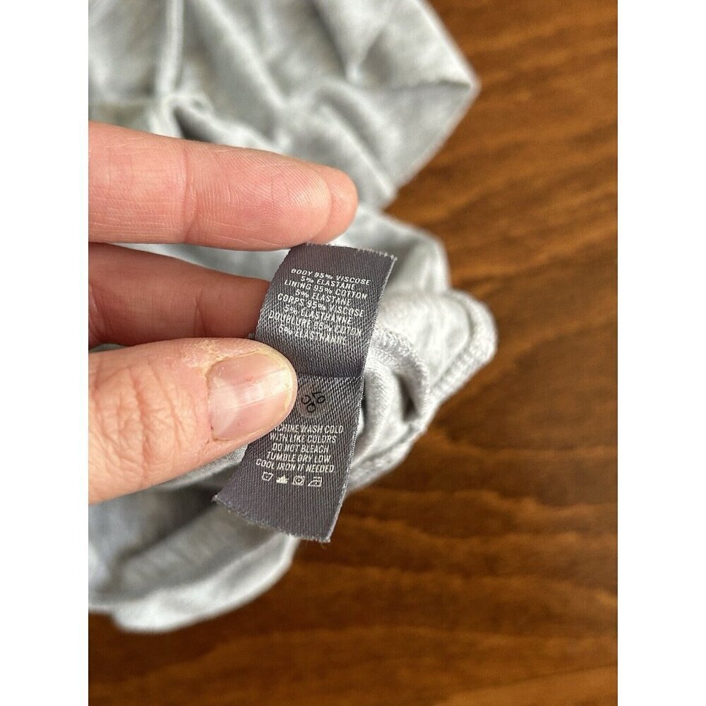 Aerie Womens Soft Stretch Size M Heathered Gray Flutter‎ Sleeve Bodysuit Ruffles - Picture 7 of 8